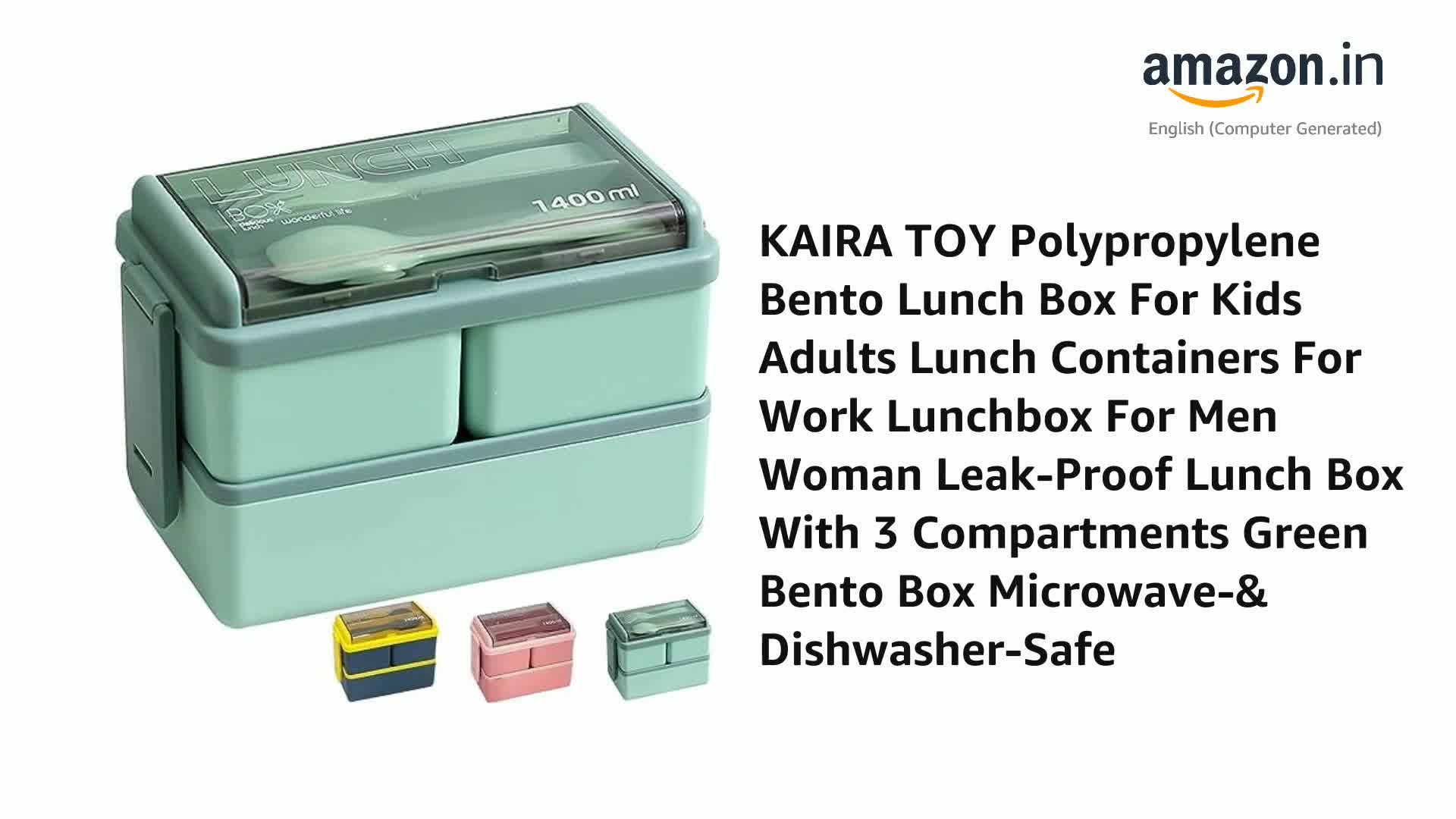 Buy KAIRA TOY Polypropylene Bento Lunch Box For Kids Adults Lunch