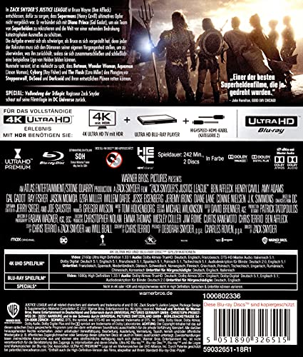 The Justice League (Snyder Cut) – 4K Blu-ray (UHD + Blu-ray Disc)