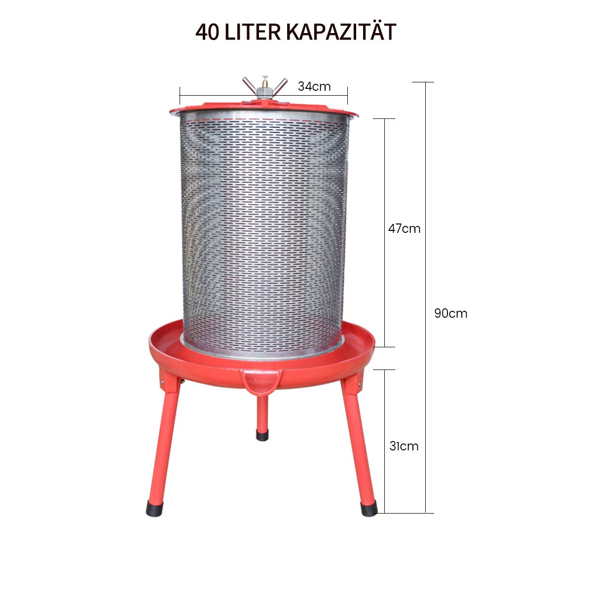 SQUEEZE master 40L Hydropress Presse Apfelpresse Obst und Wein Press für Apfelpresse Weinherstellung Birnepresse Honeycomb Presse