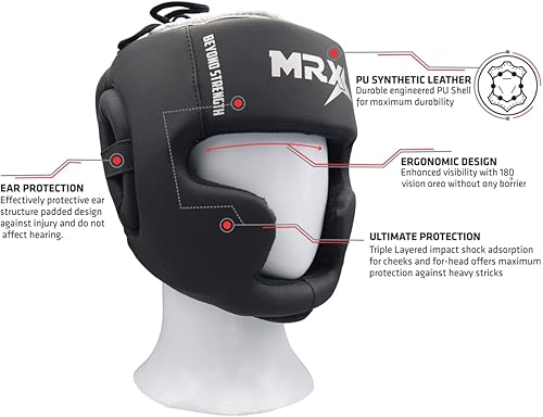 Miniatura 3 de Casco de boxeo MMA Muay Thai, equipo de cabeza para kickboxing sparring Grappling artes marciales entrenamiento de taekwondo