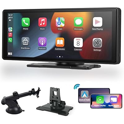 ディスプレイオーディオ 10.26インチ Carplay&Android Auto無線接続 ポータブル カー オーディオ ディスプレイ 一体型 タッチスクリーン …