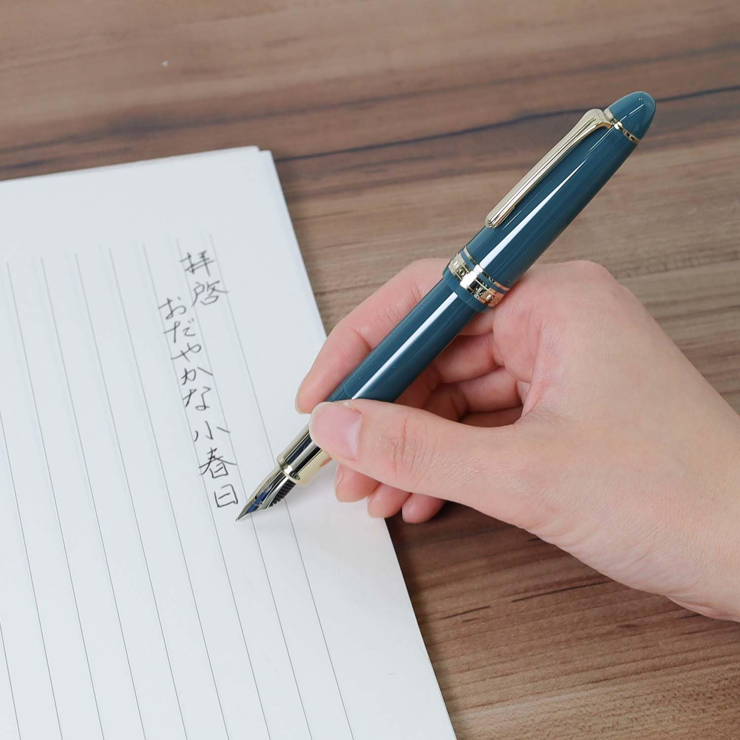 Sailor 11-0825-260 Füllfederhalter Profit Casual L Stable Gold Trim Clear Green, Feder (F), in Japan hergestellter Schreibstift