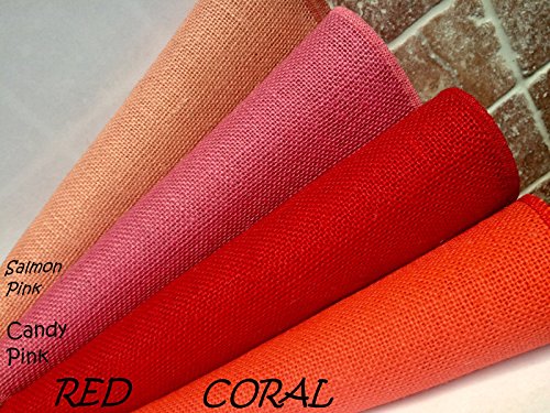 Chemin de table en jute corail 7m62 | Décoration champêtre mariage