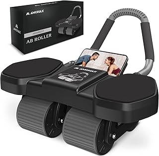 Amonax Roue Abdominale Convertible, Ab Roller Wheel, Roulette Abdominaux Exercice pour Abdominaux, Roue de Fitness pour Musculation Sport Maison Materiel pour Homme Femme