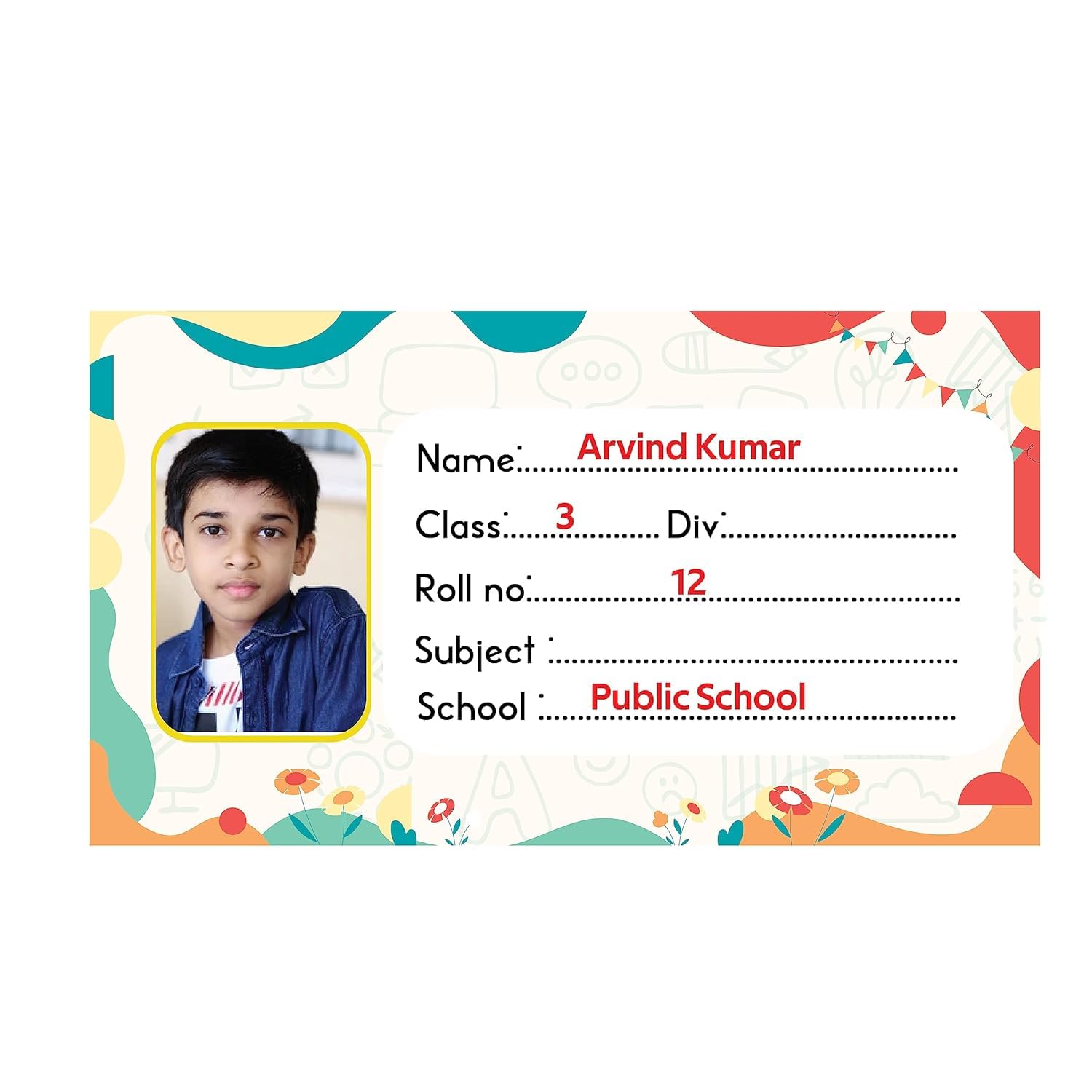 Customized Name Slip, Label Sticker, Naming Slip with Your Kids Picture ...