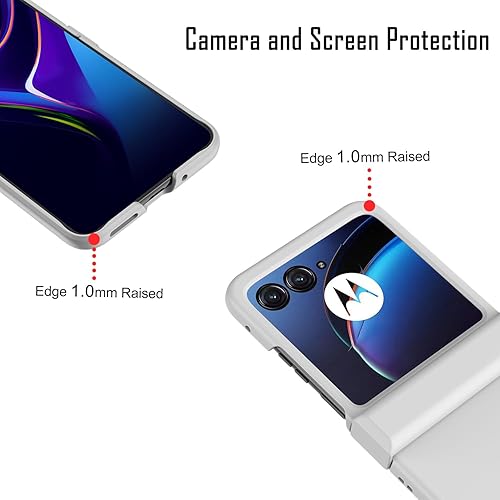 Miniatura 6 de Funda diseñada para Moto Razr Plus 2023, protección completa de bisagra carcasa delgada de policarbonato duro compatible con carga inalámbrica a