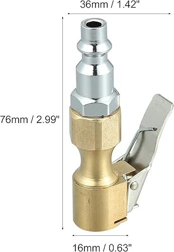 Miniatura 3 de X AUTOHAUX Cerradura de portabrocas de neumáticos de flujo abierto para automóvil en portabrocas para compresor de aire de medidor de inflador de