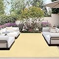 OutdoorLines Plastic Tarp Outdoor Rugs for Patio 4 x 6 ft - UV and Weather Resistant Patio Carpet, Stain Resistant Plastic RV Camping Mats for Porch, Garden, Camper and Picnic, Beige