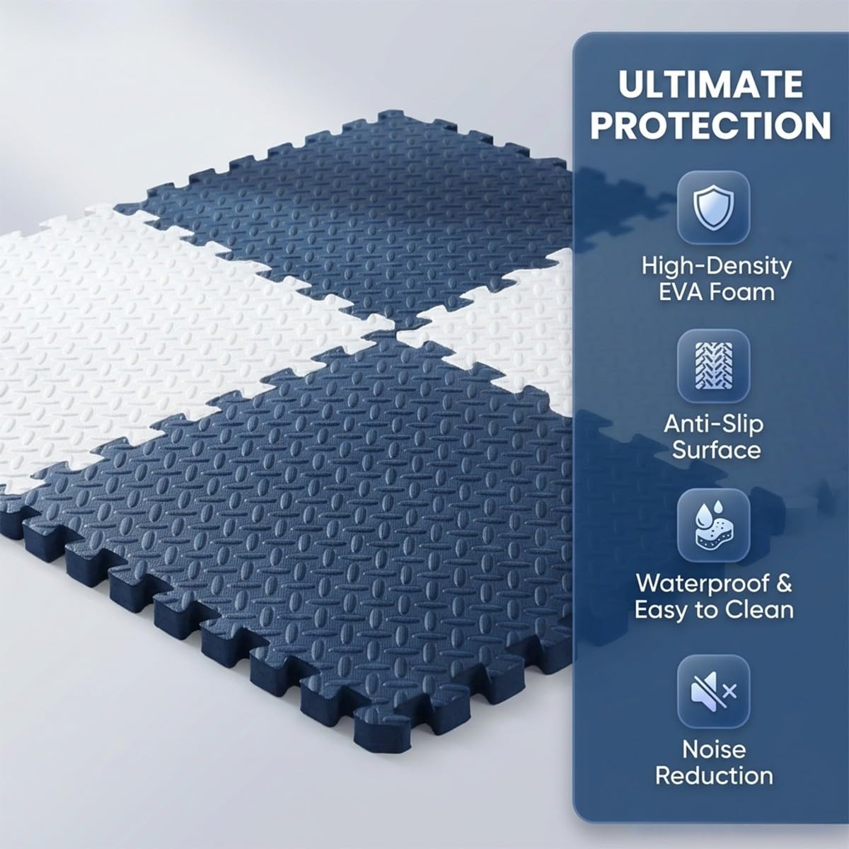 Tappeto Palestra Tappetino Protettivo Fitness Antiscivolo per Attrezzi Fitness Isolante Acustico e Antivibrante per Yoga Pilates ed Esercizi Sottopattino 60 * 60 * 2.5cm 4 Pezzi
