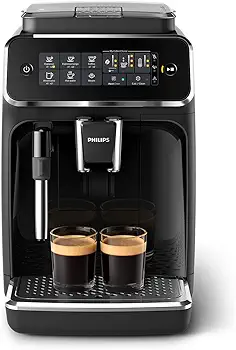 Serie 3200 Cafetera Superautomática - Espumador de Leche Clásico, 4 Variedades de Café, Pantalla Táctil Intuitiva, Negro Brillo (EP3221/40)