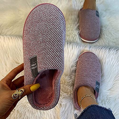 Oaimmk Slippers Men Women's Autumn Winter Slip-On Cozy Memory Foam Home Slippers Anti-Skid Rubber Sole Plush Warm Comfy Slippers,B,36Cn #TOP1