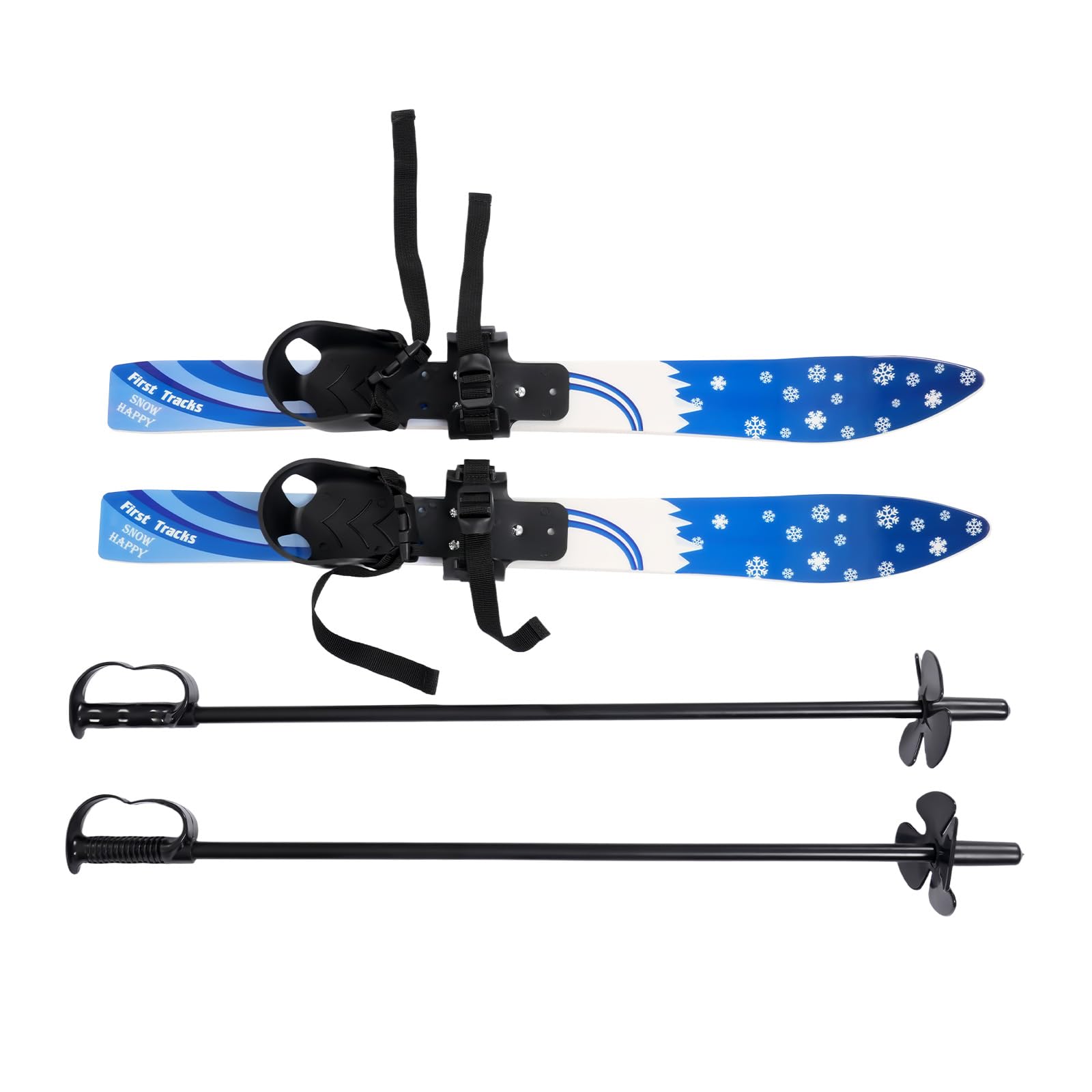Snow Ski Board Beginner Ski Set Glide Kit Snow Sliding Gear ABS PE Steel Two Way Bindings High Load Capacity Reinforced Plate Portable Lightweight Winter Grass Sand Use Stability Control 68 x 6 cm