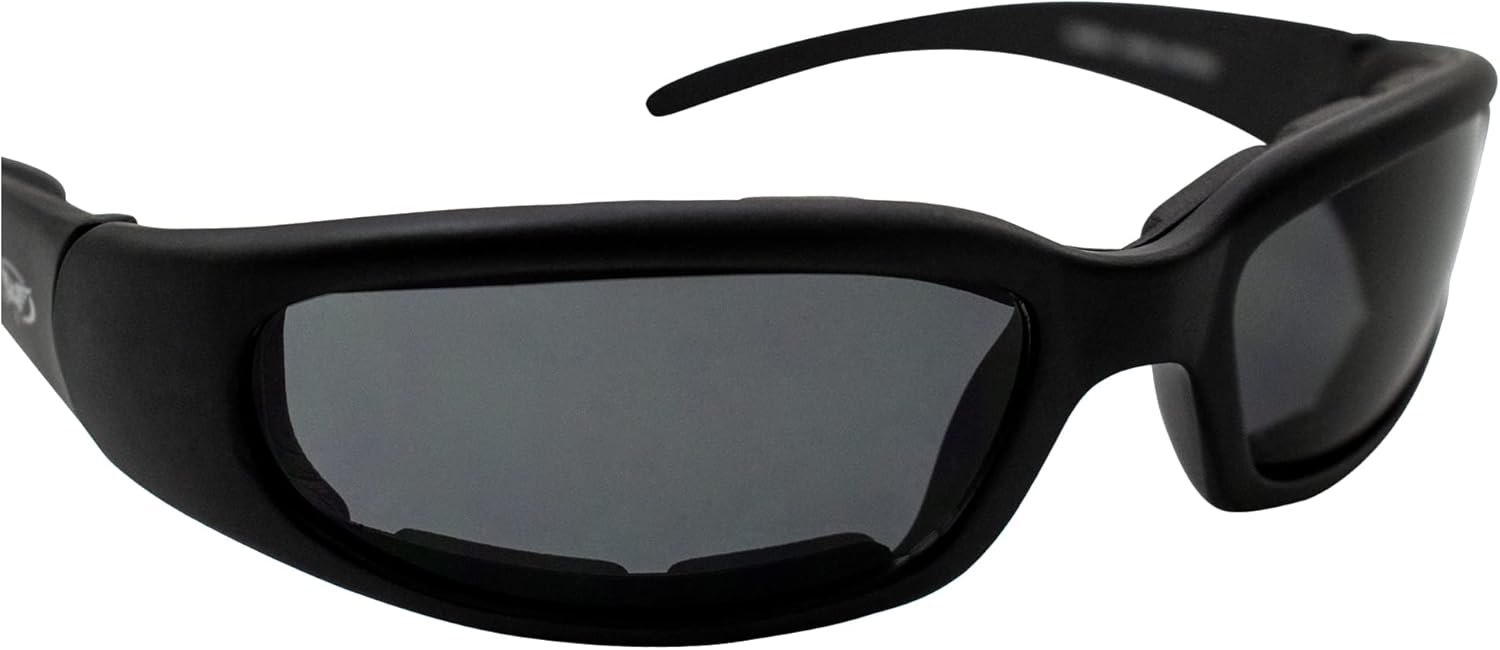 Global Vision Chicago Padded Motorcycle Riding Sunglasses 2 Pack Black Frames Clear & Smoke Lenses - Image 9