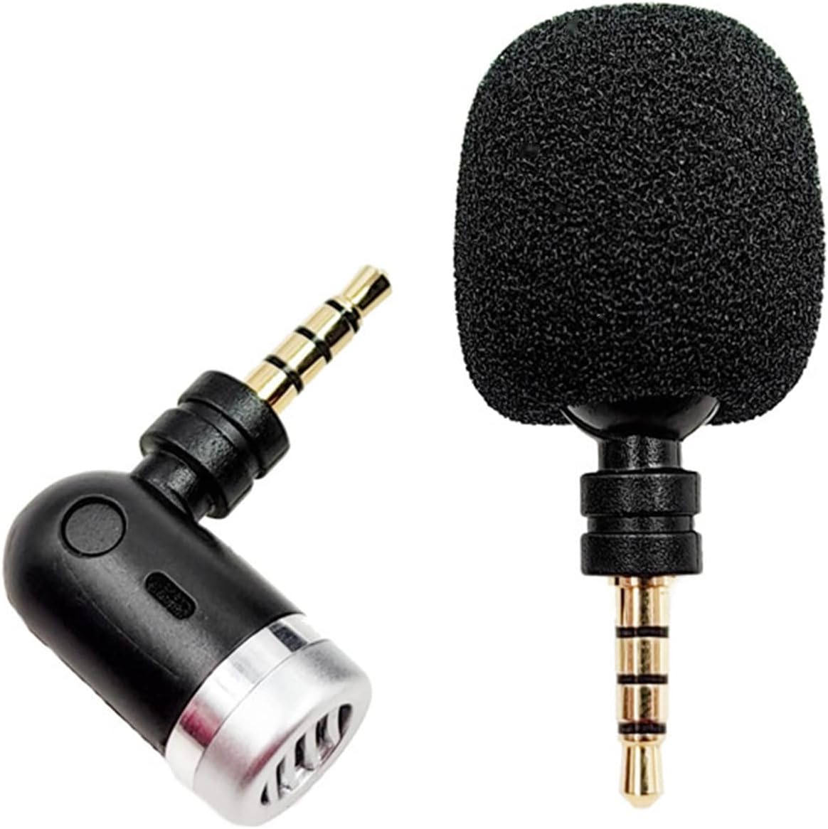 3.5mm 3-Pole Stereo Omnidirectional Mic Portable Microphone Compatible with Pad PC Laptop Studio Video Noise Cancelling Small Mic Plug and Play