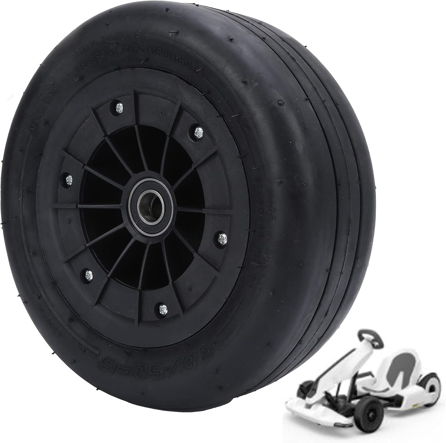 Kart Tubeless Tire,Kart Tubeless Tire Front Tire Inflate Assembly Replacement for Karting Front Wheel