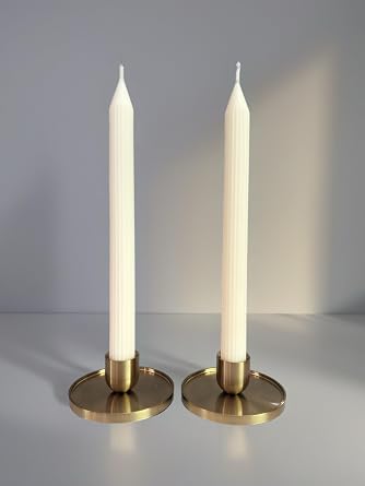 Tall Taper Candle 10 Handmade Soy & Beeswax, Ribbed Elegant Design, Wedding, Party, Home Decor, Bridesmaid & Holiday Gift 1 pc