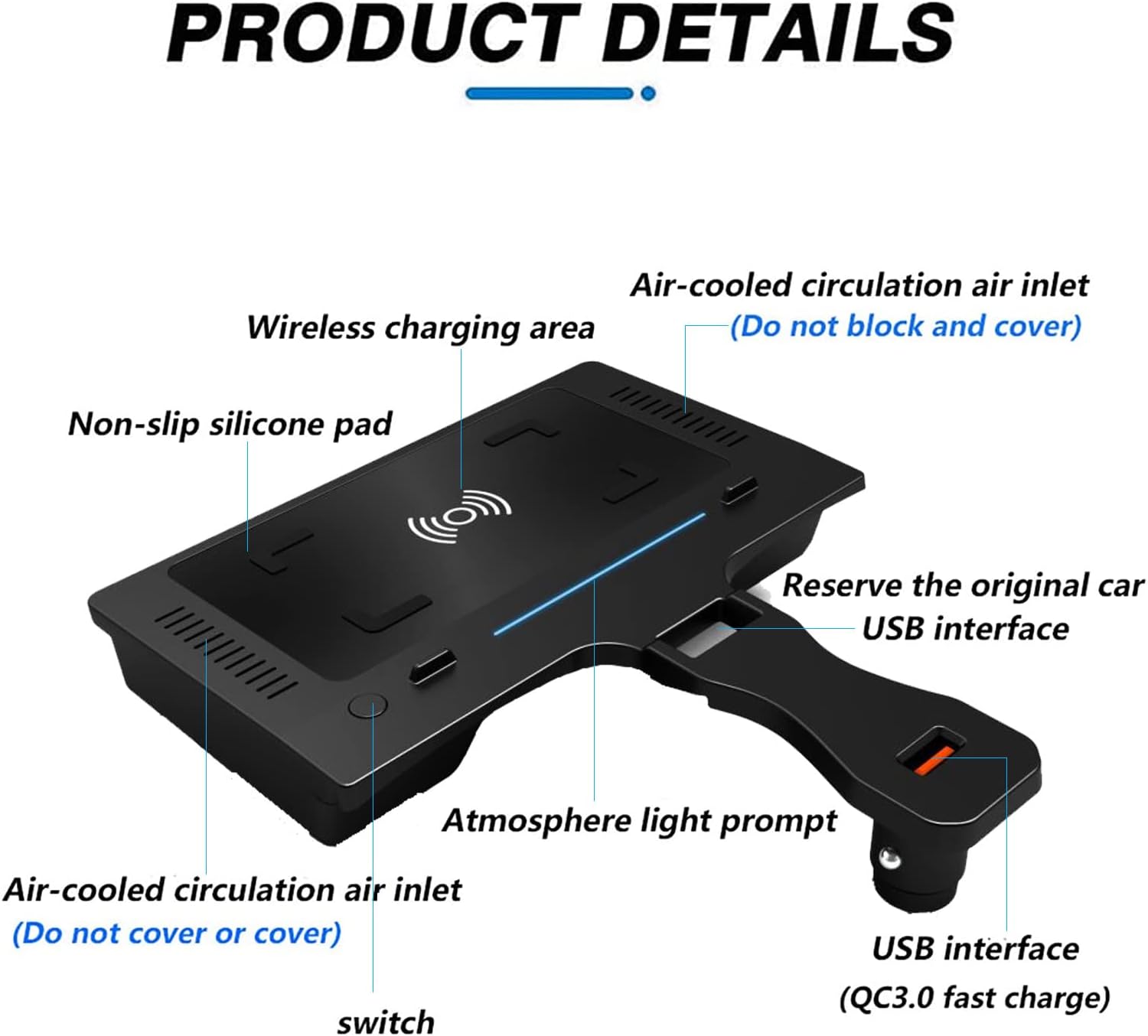 havk center console wireless charger tray for bmw 3 series 2020 2023 car wireless charger accessories for i phonesam sung fast wireless phone charger