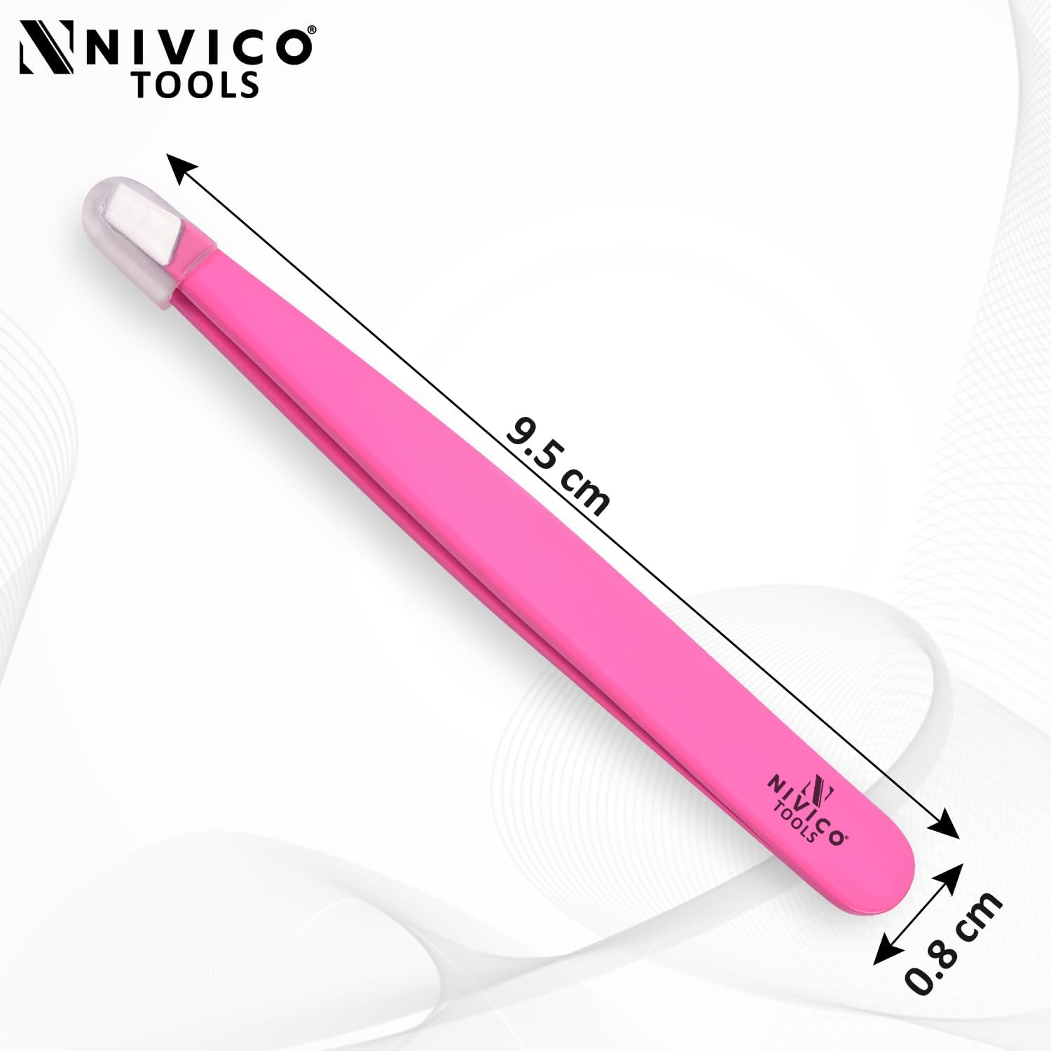 NIVICO Professional Slant Eyebrow Tweezers – Precision Stainless Steel Tweezers for Ingrown & Facial Hair Removal, Salon Quality Brow Shaping for Men & Women (Pink)