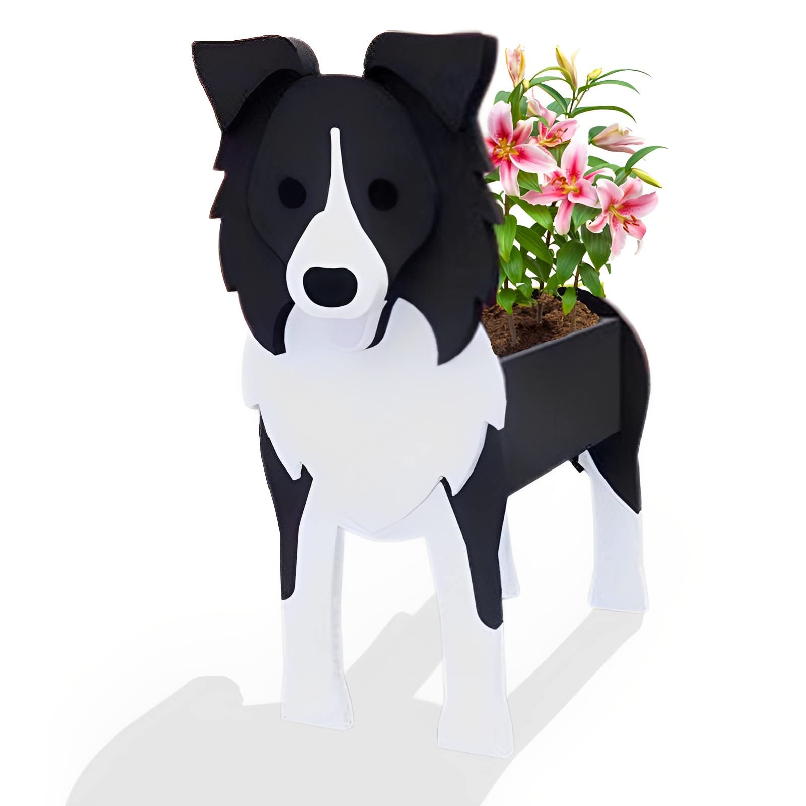 strolfay Border Collie Dog Planter, Flower Pot Gifts for Women — image 1