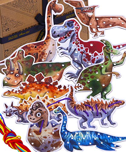 Preisvergleich Produktbild Jaques of London Dinosaurier Spielzeug Einfädelspielzeug Qualität Dinosaurier Puzzle - Perfekt lernspielzeug 2 3 4 5 6 Jahre und Puzzle ab 3 4 5 6 7 Jahre seit 1795