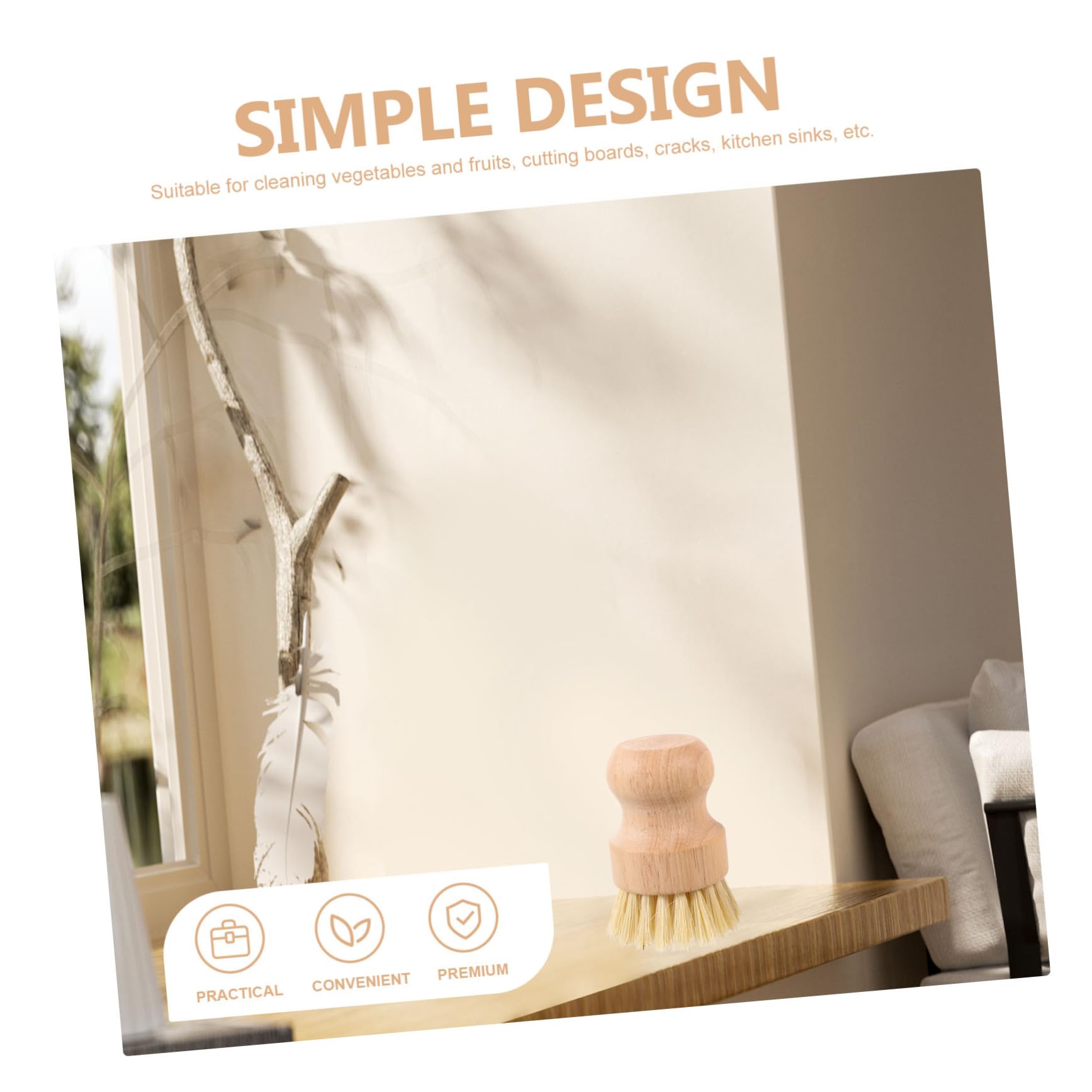 3 Series Cepillo De Cocina Mango Ergonómico Y Cerdas Resistentes para Limpieza De Utensilios Verduras Y Fregaderos Cepillo Multifuncional De Madera 2 Piezas X 3