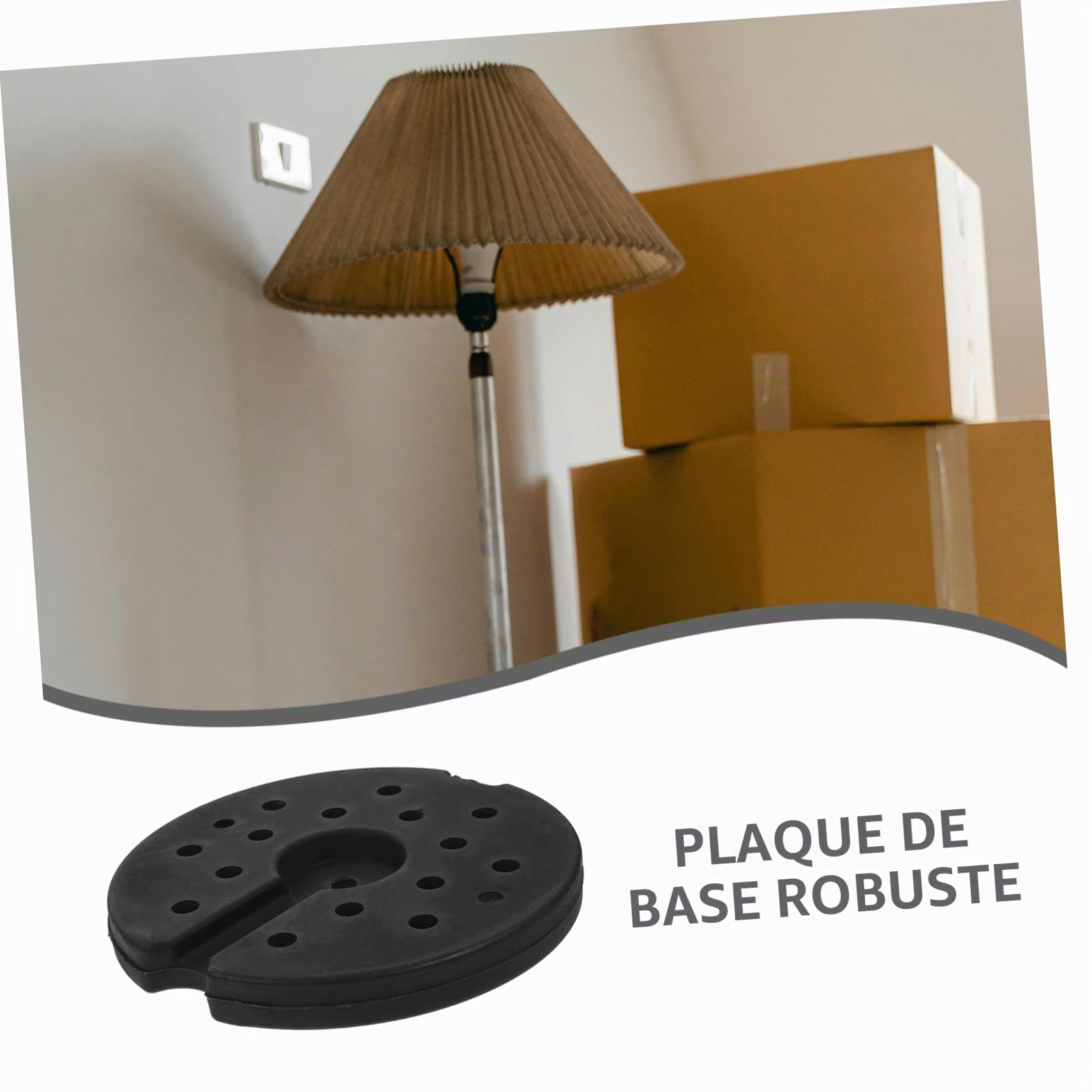 Base Lestée Pour Lampe De Bureau 8.07X7.87 Pouces En Caoutchouc Robuste Pied De Lampadaire Stable Accessoire Luminaire Intérieur Pour Maison Bureau
