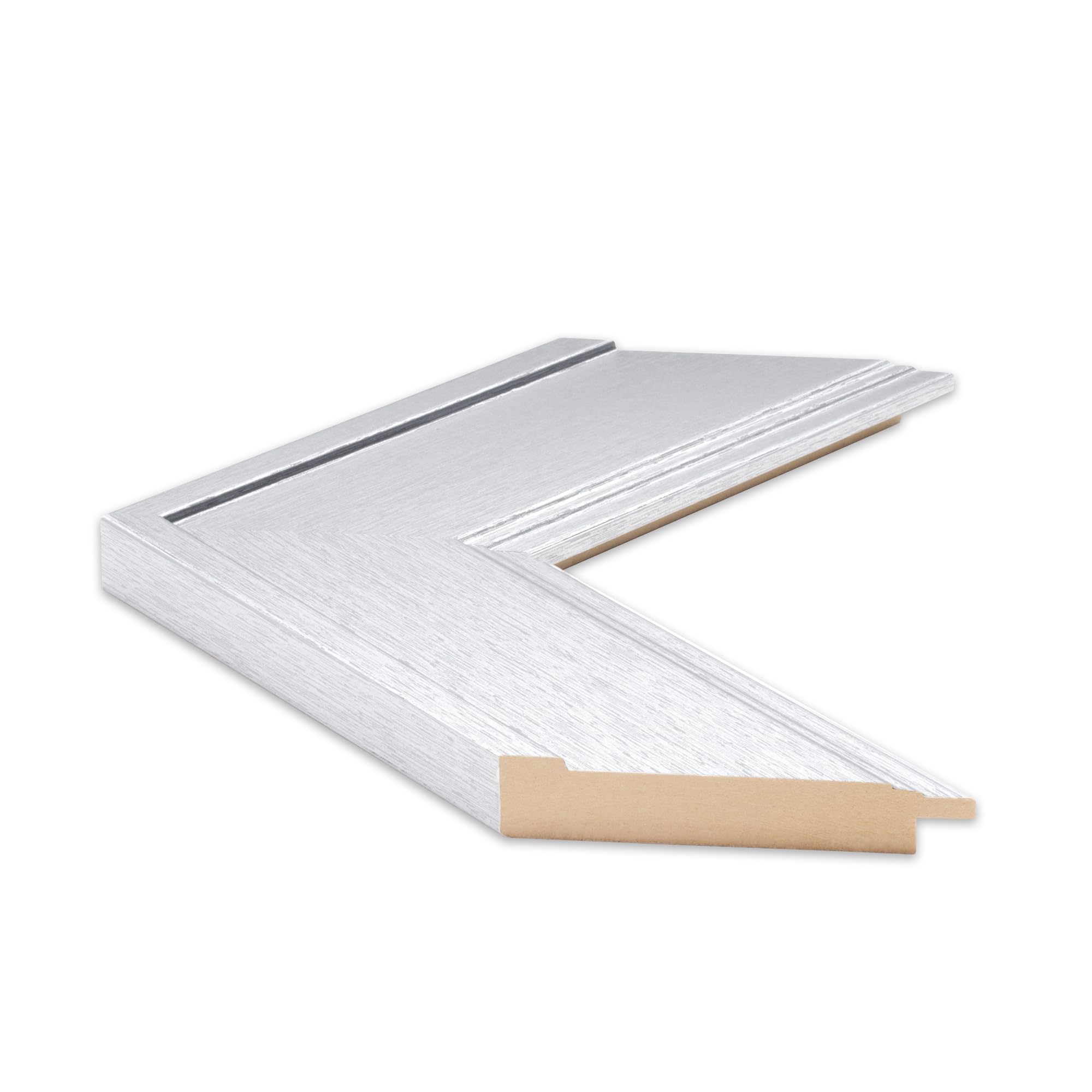 Frame My Mirror Framed Wall Mirror - Brushed Silver 36" x 42" Mirror - Ideal for Bathroom, Wall Decor, Bedroom and Livingroom - Moisture Resistant with Safety Backing - Porter Design SIMILAR TO LOT PHOTO 