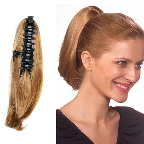 Extensiones de cola de caballo corta y rizada de 12 pulgadas, extensiones de peluca sintética invisible instantánea, para mujeres y niñas (#103)
