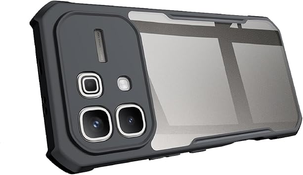 Case Compatible with Infinix Note 60 Pro, Airbag Protection Transparent PC Back + Soft TPU Frame, Anti-scratch Protective Case-Black