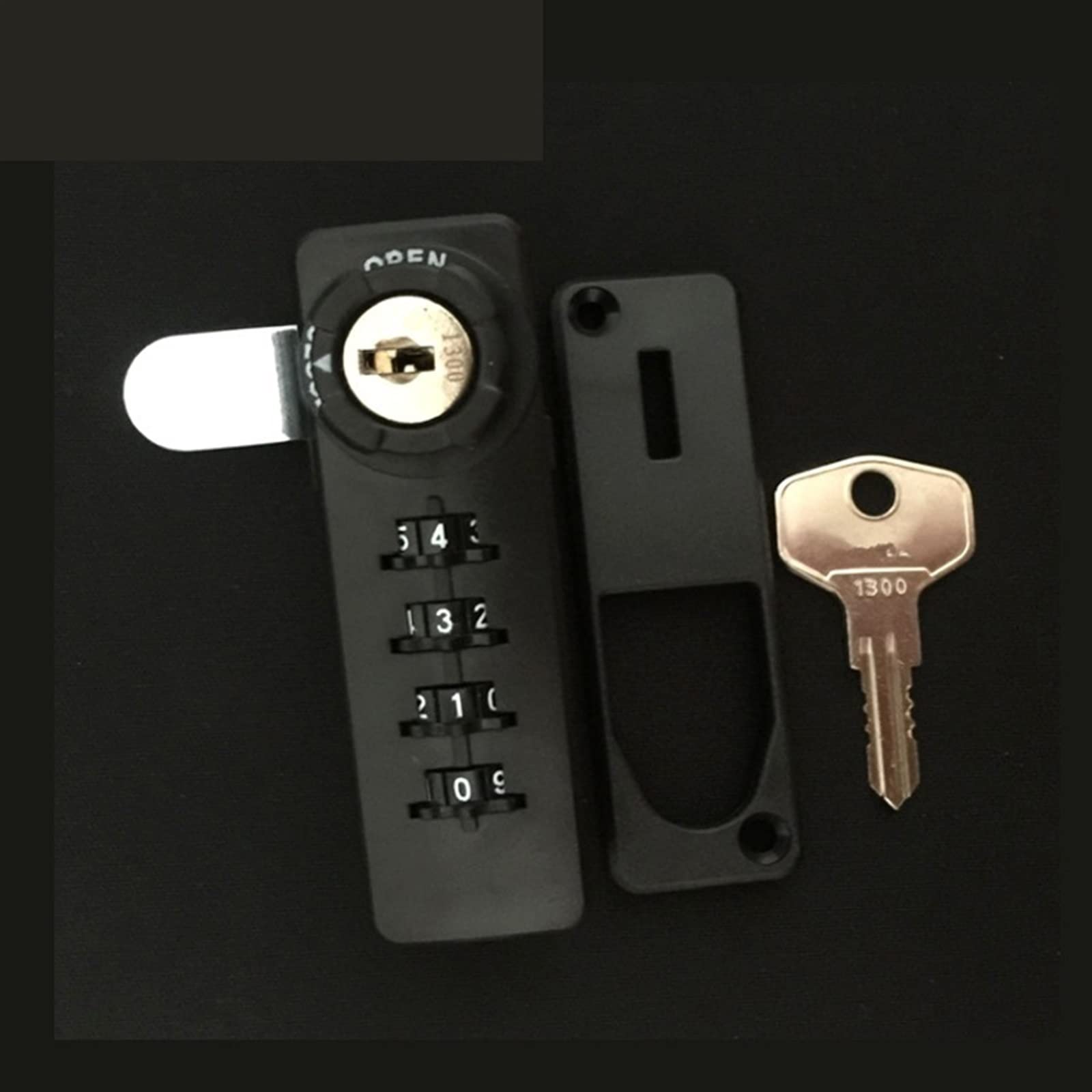 Zamek krzywkowy do szafki szyfrowej 3-4 cyfry z kluczem resetującym do szafki drzwiowej Szuflada biurowa Pudełko na biżuterię MS514 1 szt. (kolor: płyta montażowa zamka 3H)