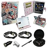 Mstechcorp - BlackBerry Passport Case Design Dual-Use Flip PU Leather Fold Wallet Pouch Case for BlackBerry Passport - Includes [Wall Charger Data Cable] + [Car Charger Data Cable] + [Touch Screen Stylus] + [2 Data Cables] + [Hands Free Earphone] (COLORFUL ELEPHANT)