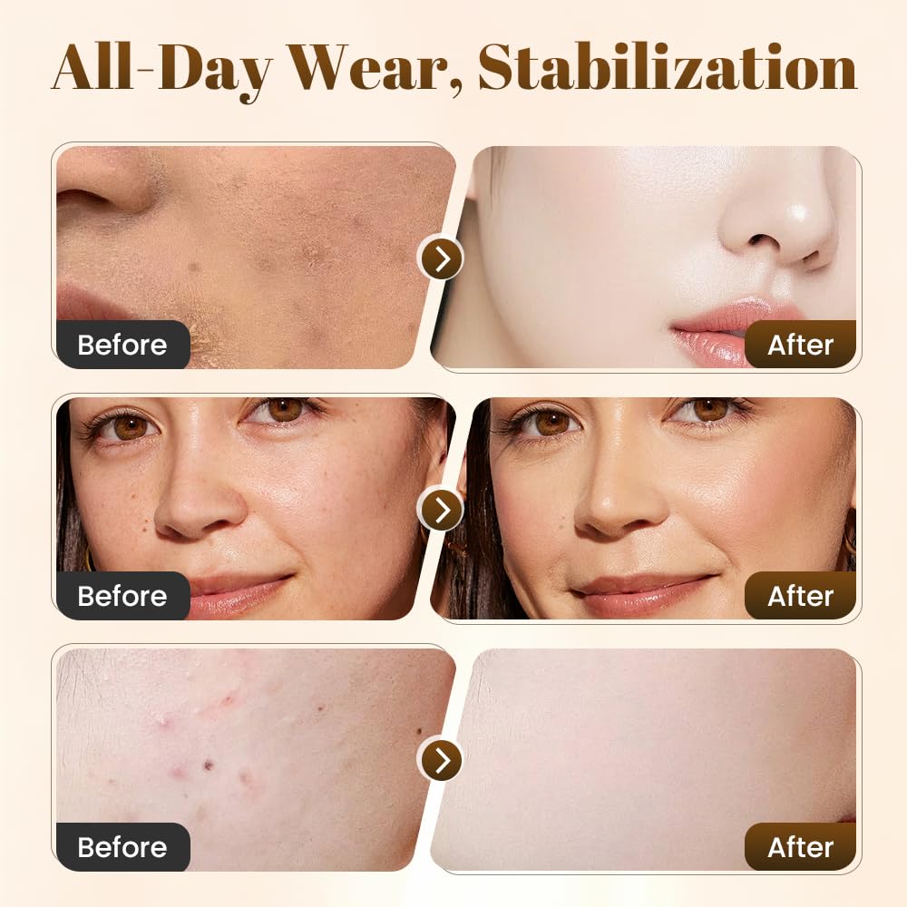 Foundation for Older Women, 2026 New Mushroom Head Cushion CC Cream, Moisturizing Long Lasting Full Coverage BB Cream Foundation for Mature Skin, All Skin Types (Dark) - Image 4