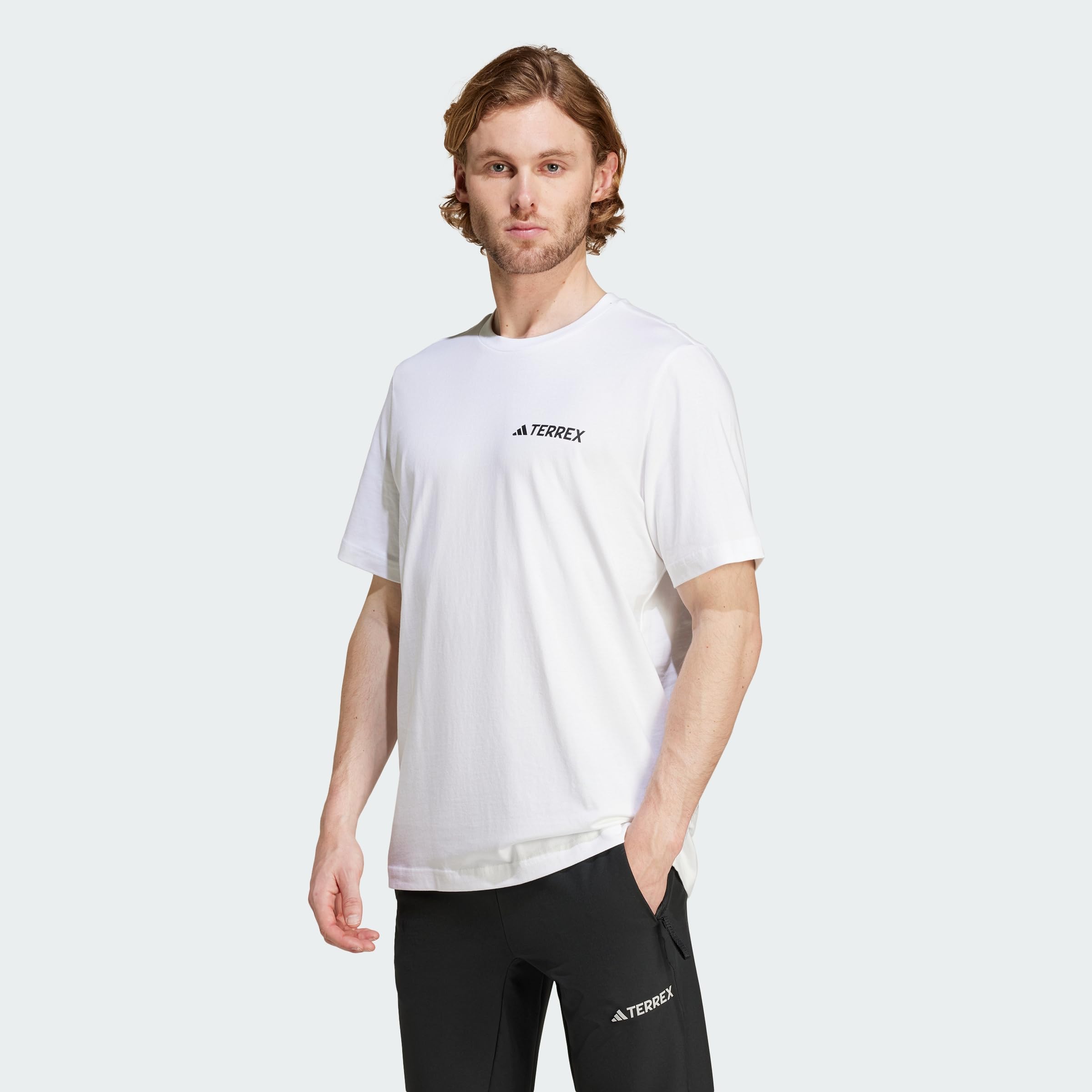 Adidas Men's White Terrex Mountain Graphic T-Shirt - S