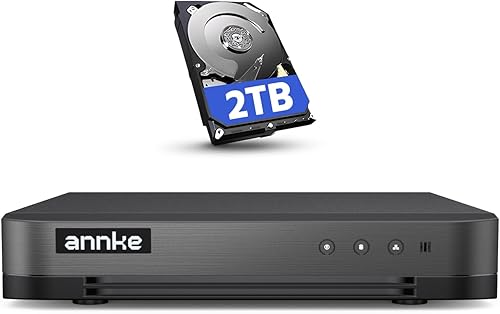 ANNKE 16CH 1080P Lite Hybrid 5-in-1(TVI/AHD/CVI/CVBS/IPC) CCTV DVR, Motion Detection, H.265+ Security 16 Channel Surveillance Digital Video Recorder with 2TB Hard Drive, Easy Remote Access