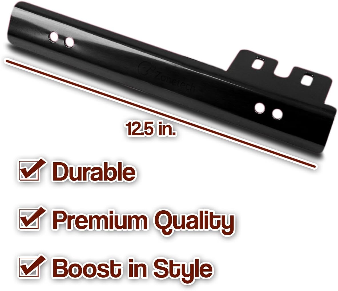 Zone Tech Bumper License Plate Relocator - Premium Quality Classic Black Universal Fit Front Bumper License Plate Relocator Bracket Holder Bar