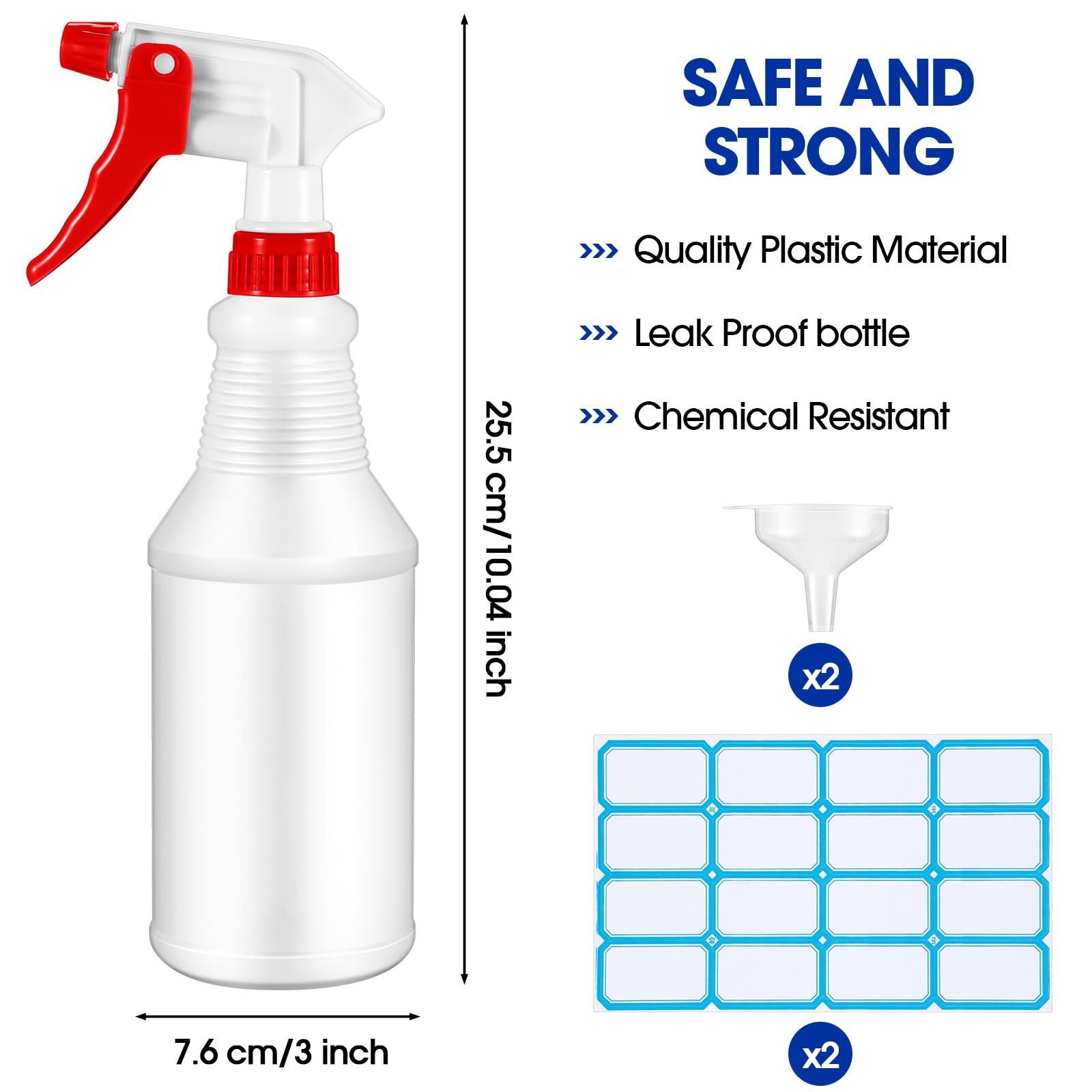 Yinder 18 flaconi spray in plastica vuoti ricaricabili da 473,6 ml, per soluzione detergente, spruzzatore d'acqua a prova di perdite, con ugello regolabile, modalità nebbia/flusso per piante, animali