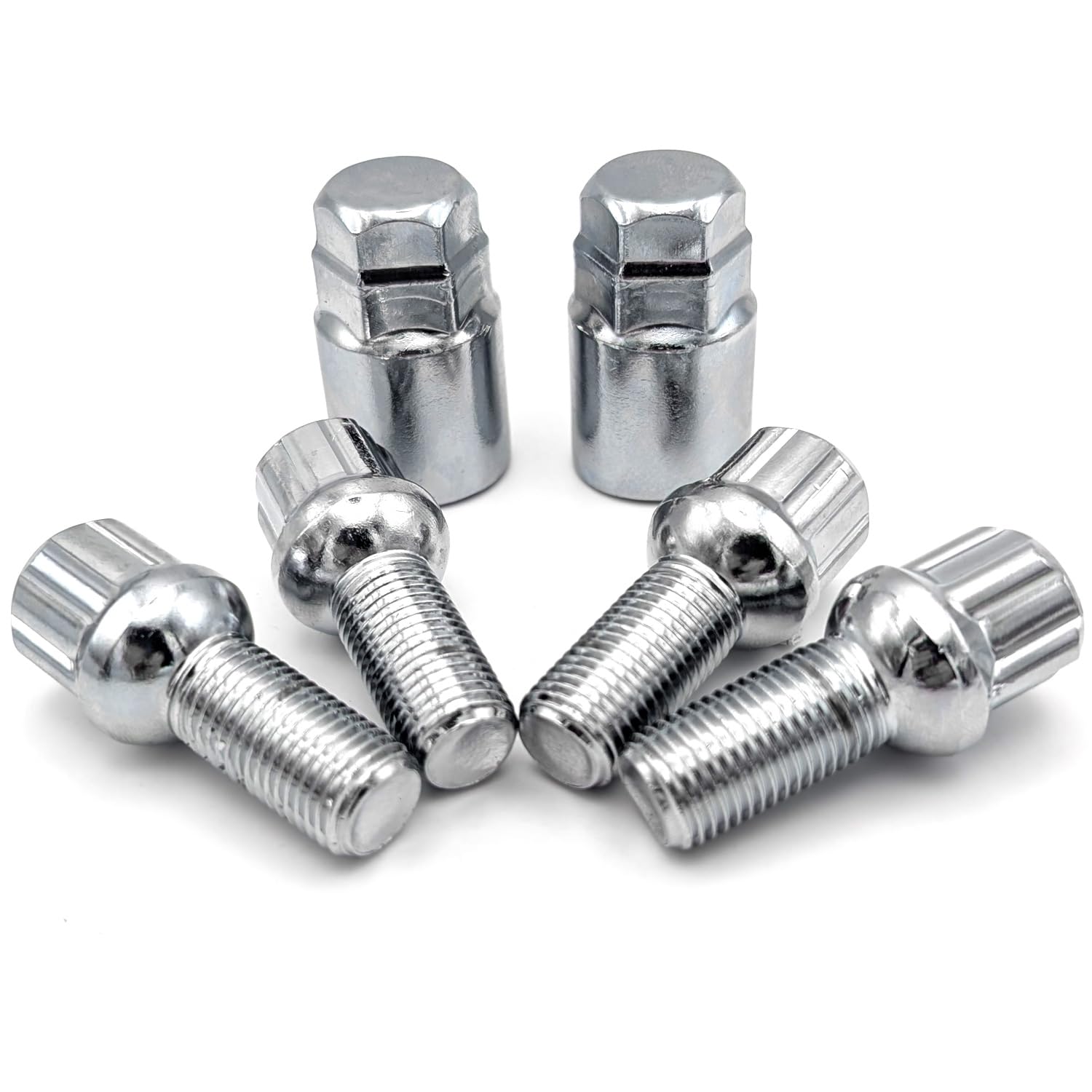 TRACER Juego de pernos para llanta antirrobo M14 x 1,5, 27 mm, con 2 llaves compatibles con Audi, VW, Seat, Skoda