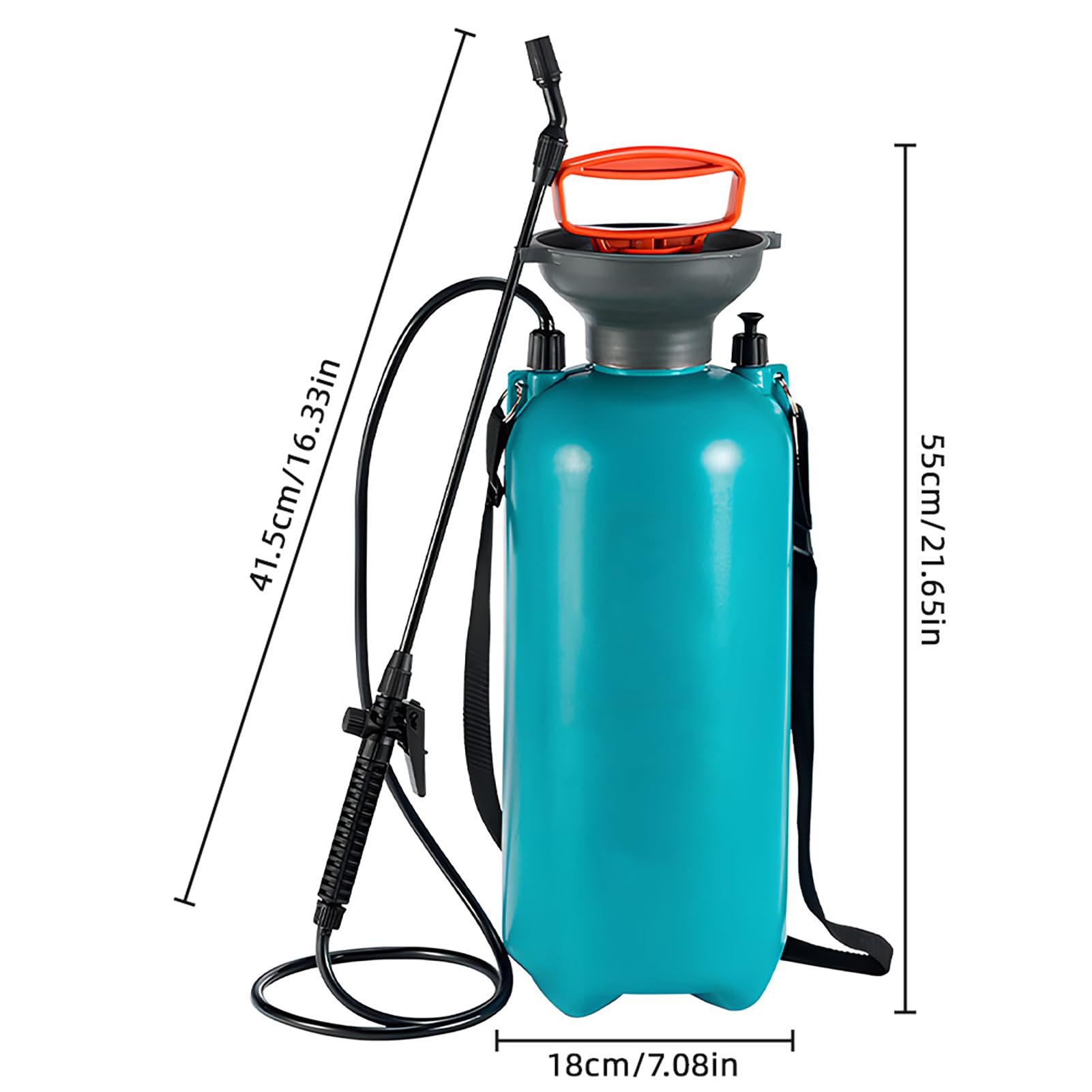 Flowhale Portable Pump Pressure Garden Sprayer 2.11 Gallon / 8L Lawn and Garden Portable Sprayer with Pressure Release Valve/Rotatable Spray Lance/Adjustable Shoulder Strap in Lawn Yard Weed