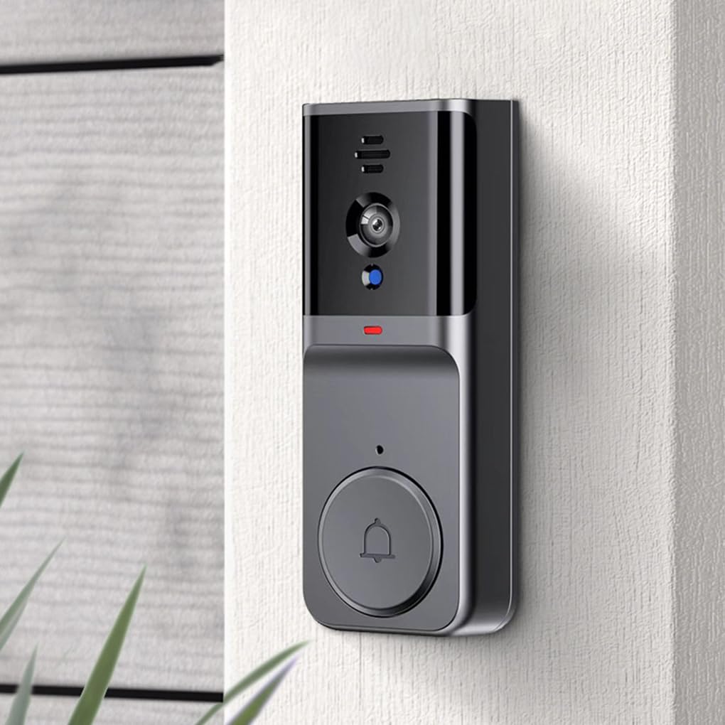 Visualizzazione video ottenuta con campanello con telecamera Wi-Fi | dotato di citofono bidirezionale e opzioni di ricarica USB. Campanello wireless per spioncino con telecamera per porta di