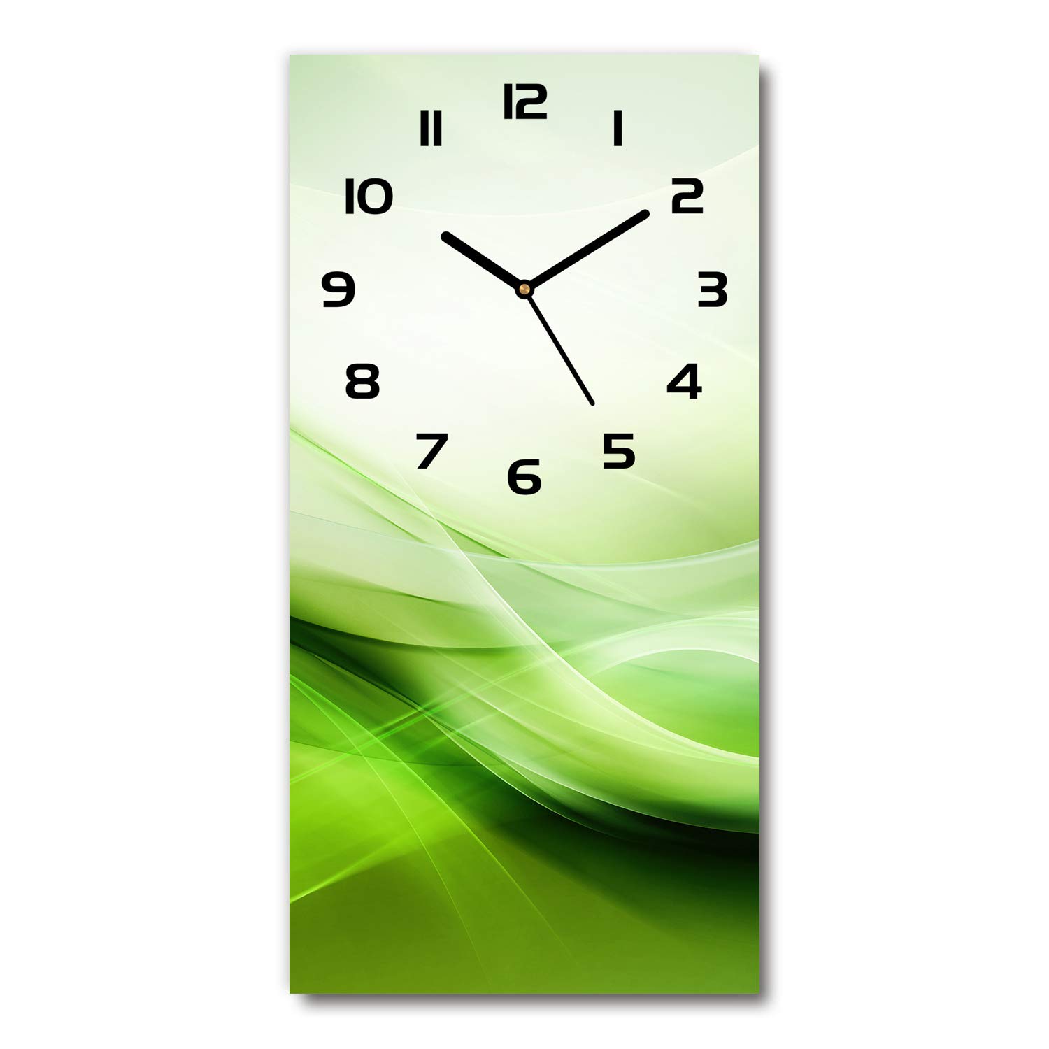 Horloge en verre salon design Tulup décor vagues vertes sur pied 30x60