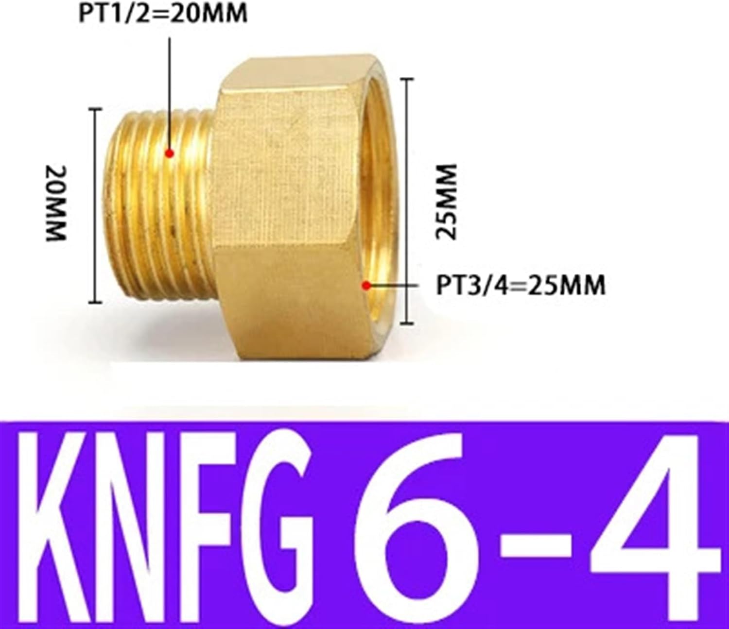 Brass Tube Hexagonal Tube Quick Connector Internal Thread To External Thread M14 1/8 1/4 3/8 1/2 3/4 Conversion Copper Connector(KNFG6-4)