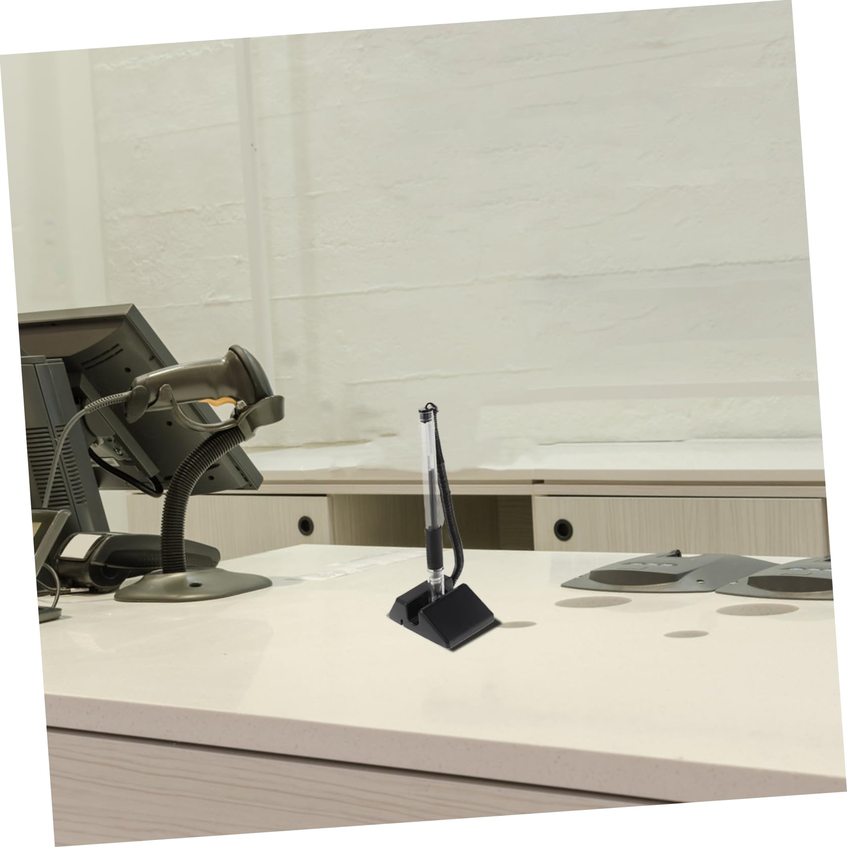 Lurrose 2 Set Di Penne Adesive Pratiche Da Scrivania Penne Da Banco in Gel Antifurto Nere Per Ufficio Da Tavolo Scrittura 5 Pezzi*2