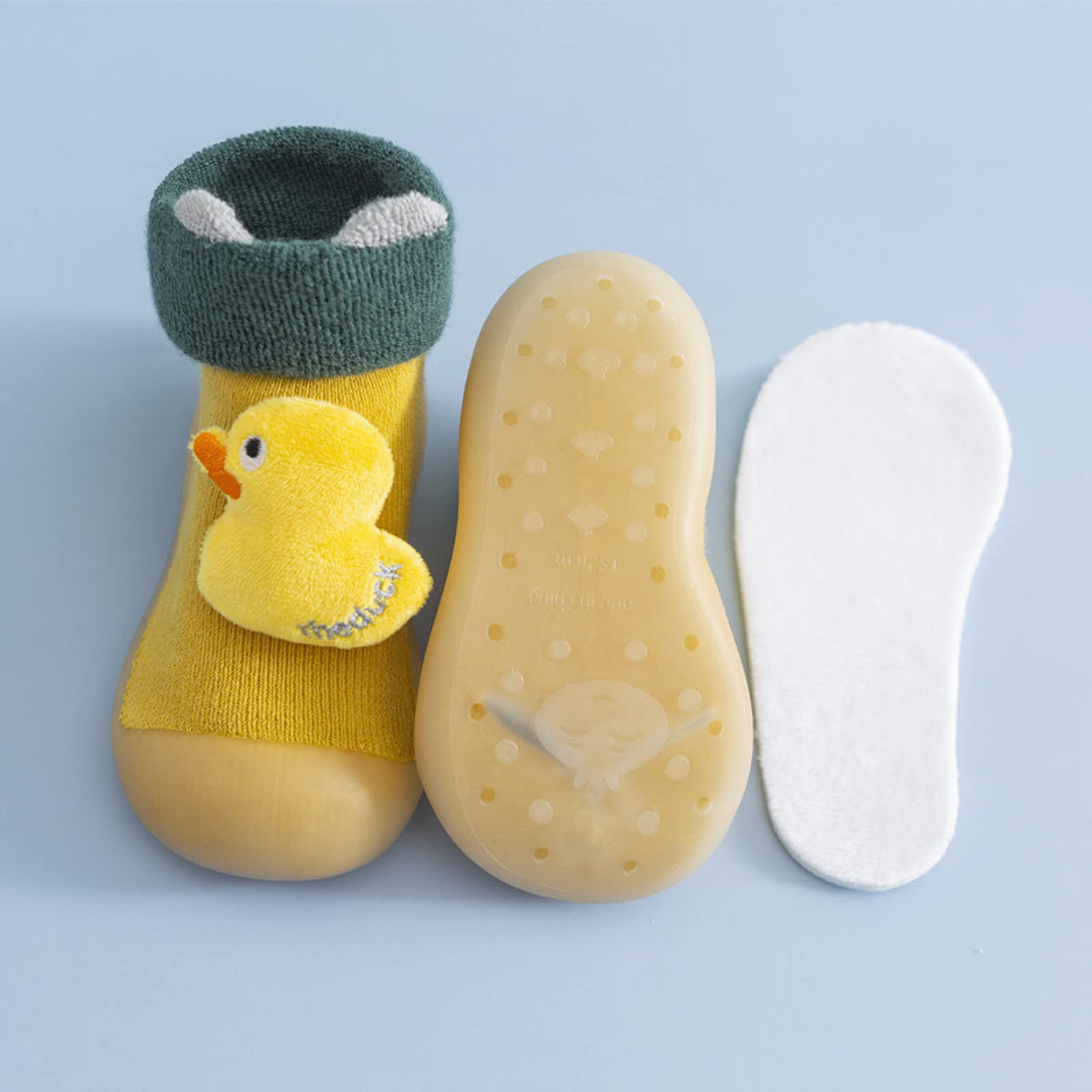 Infant Boys Girls Socks Shoes Infant Shoes Floor Socks Shoes Cartoon Cute Outwear Bi Rite (Yellow, 8 Infant)