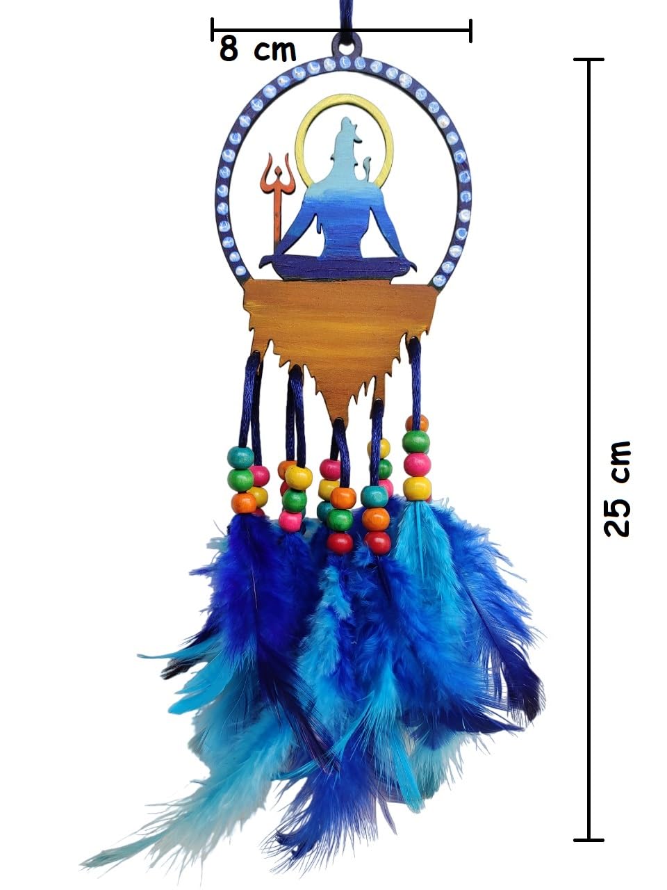 Shiva Dream Catcher for Car | Unique Hand Painted Lord Shiva Rear View Mirror Hanging | Stylish Handmade Car Interior Accessories Gift | Spiritual Mirror Decoration for Positive Energy 4