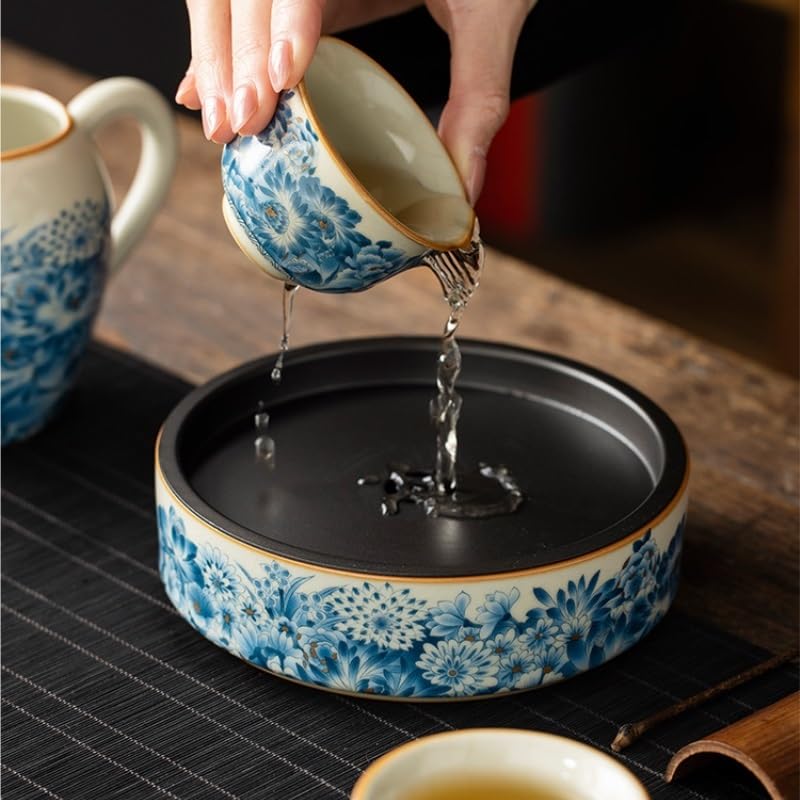 Décoration de table basse TUSUOD et plateau à thé sec chinois en céramique - 6
