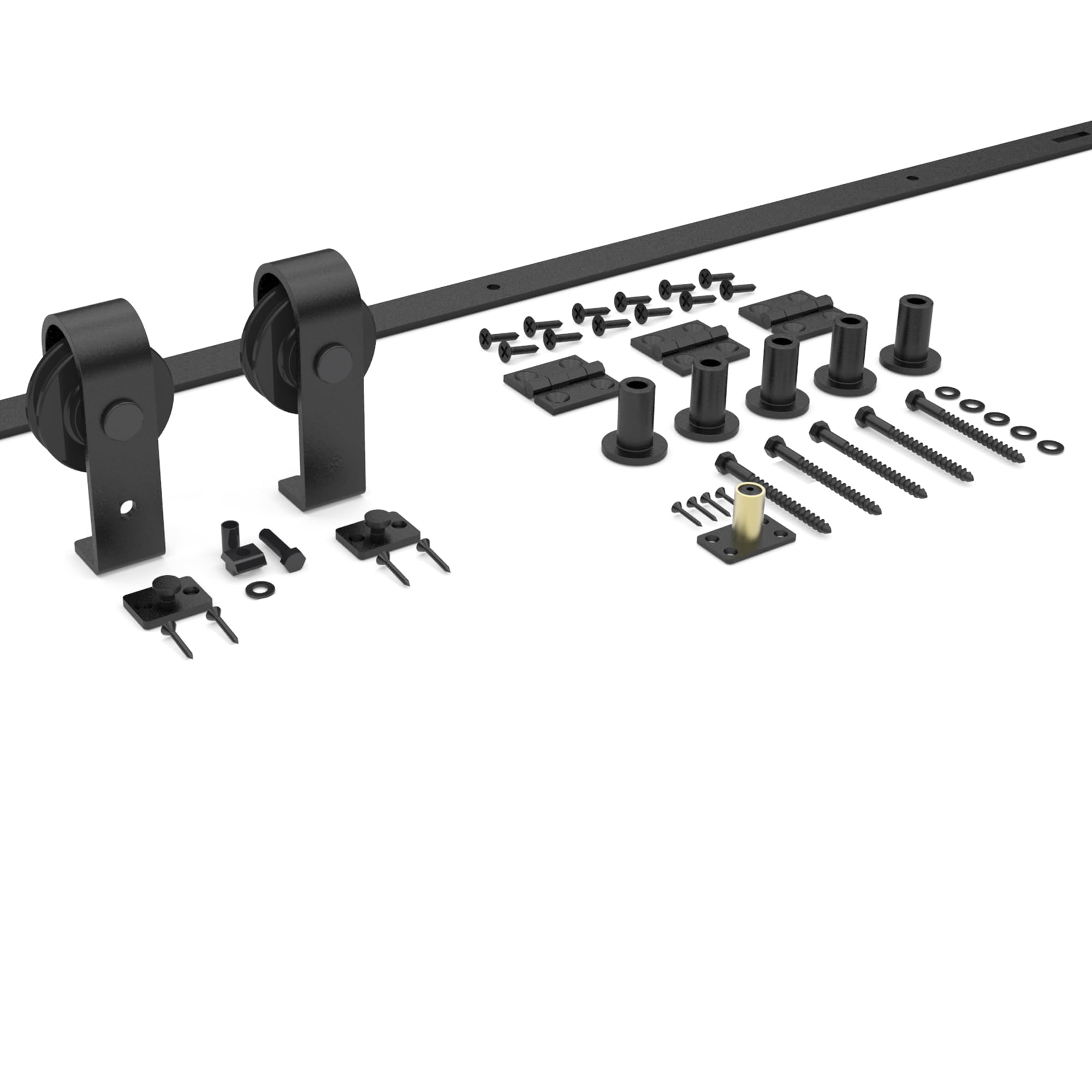 QINAIXQM 4FT Bi-Folding Sliding Barn Door Hardware Kit for 2 Closet Door, Heavy Duty, Smoothly and Silently, Easy to Install, Fit 46'' Width Opening(Excluding Door Panels)