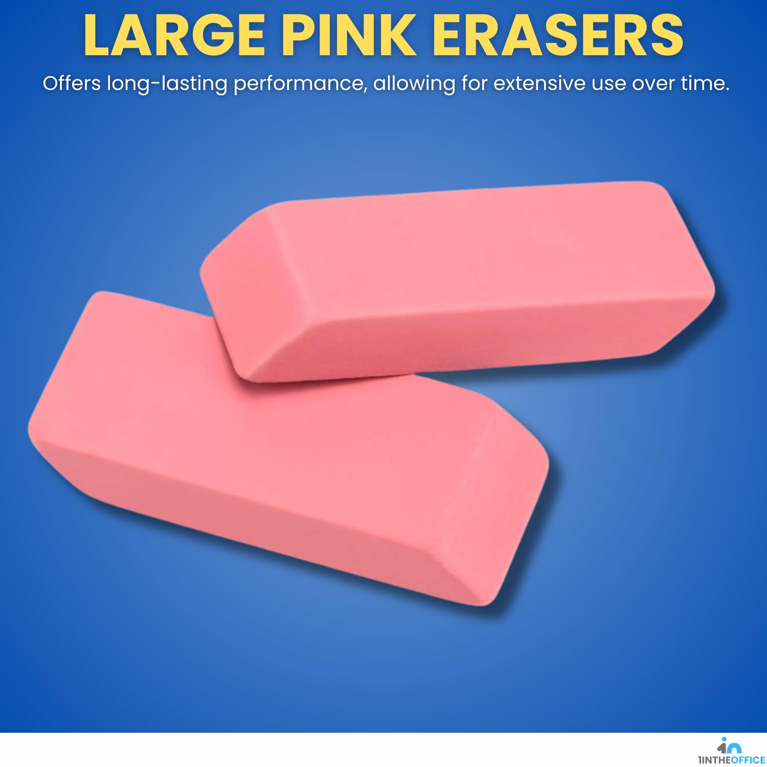 Gomas de Borrar Borrador 1InTheOffice, Color Rosa, Paquete de 6