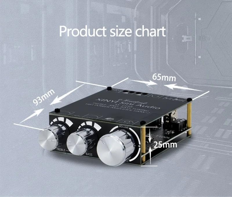 Image of Electrobot XY-T100L 100W+100W Bluetooth 5.0 Stereo Amplifier Board | AUX /USB /BT Input | Bass & Treble Control | DC 5-24V | Mobile App Control | HiFi Audio for DIY Home Audio Projects