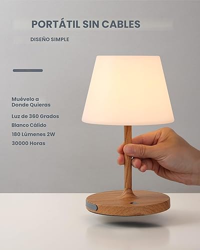 Miniatura 2 de Lámpara de mesa para exteriores a prueba de agua, 4000 mAh, inalámbrica, recargable, lámpara de escritorio regulable al tacto, luz nocturna LED