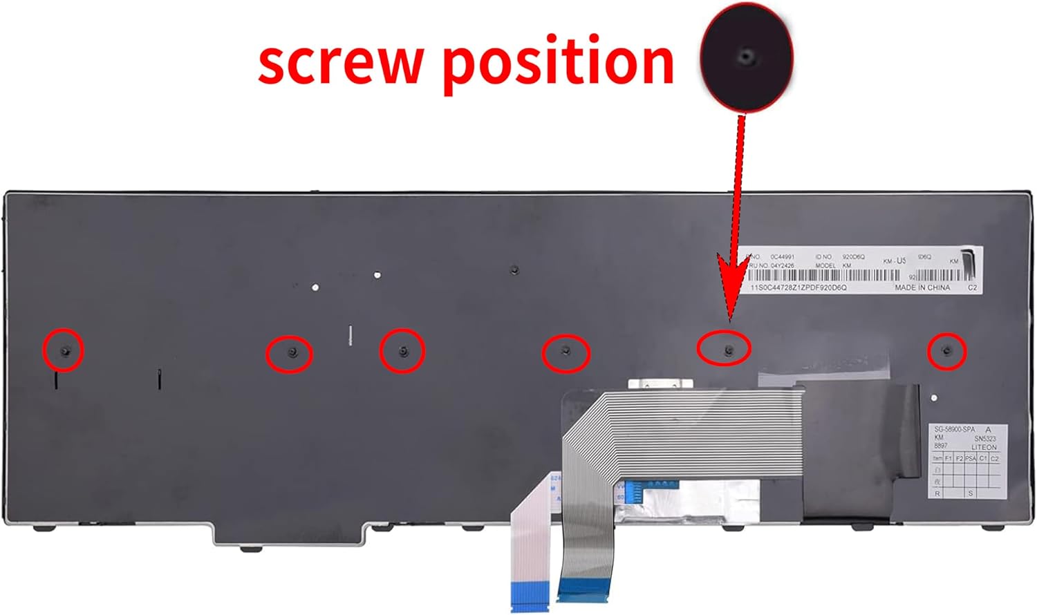Replacement Keyboard for ThinkPad T550 T540 T540p W540 W541 W550s L540 T560 L560 L570, US Layout Non-Backlit Keyboard with Trackpoint for ThinkPad T Series